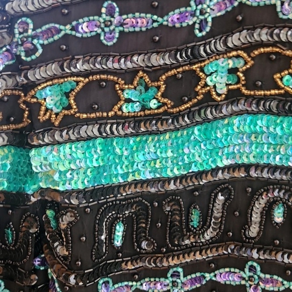 Vintage deadstock 90s Mark& John by Gopal sequined hand sewn jacket - Picture 4 of 7
